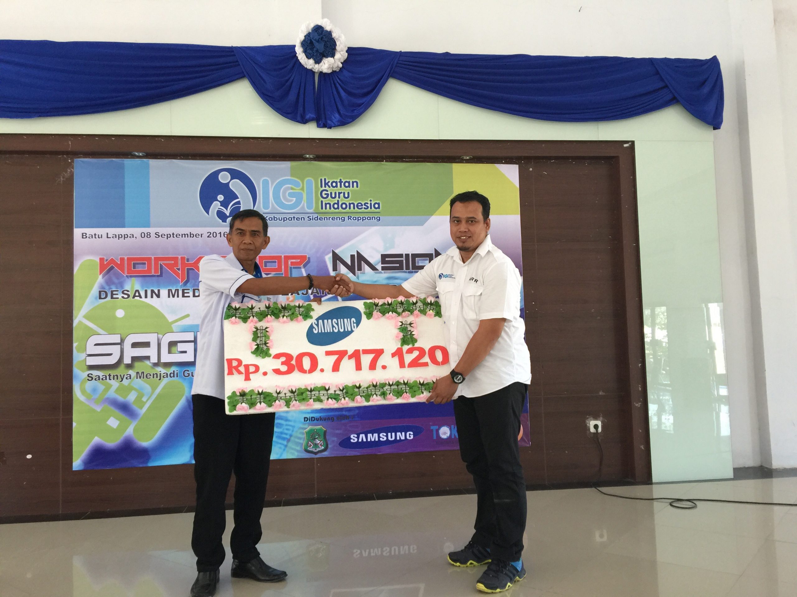 IGI SIDRAP DAPAT BANTUAN Rp. 30.717.120 UNTUK DIKLAT GURU