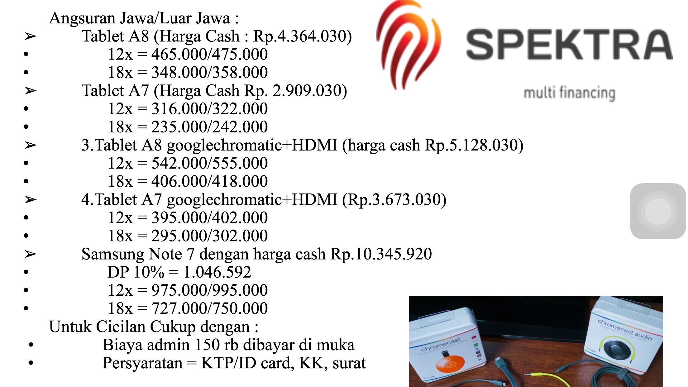 Ini Daftar Angsurannya