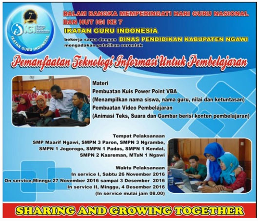 Pelatihan Serentak Pemanfaatan Teknologi Informasi oleh IGI Ngawi