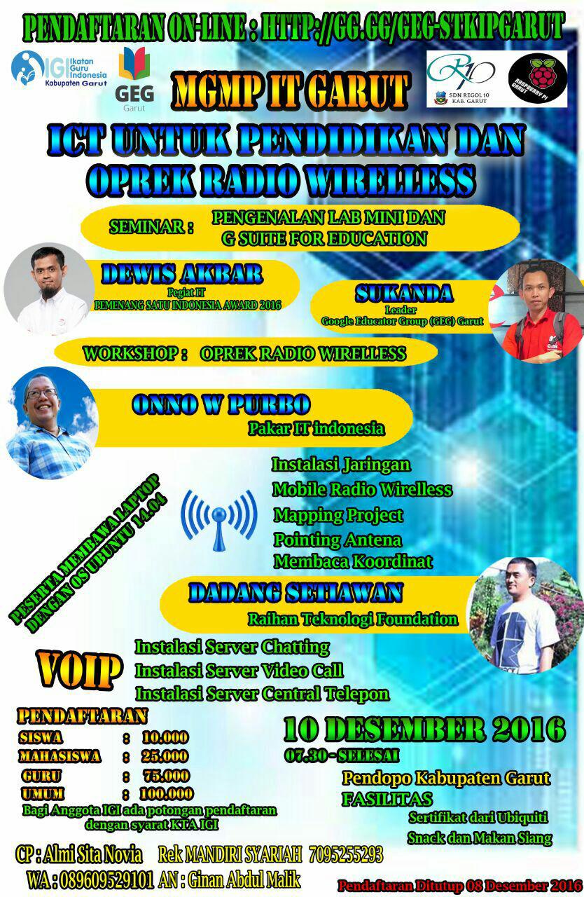 Dalam Rangka HGN 2016, IGI Kab. Garut Adakan Seminar dan Workshop