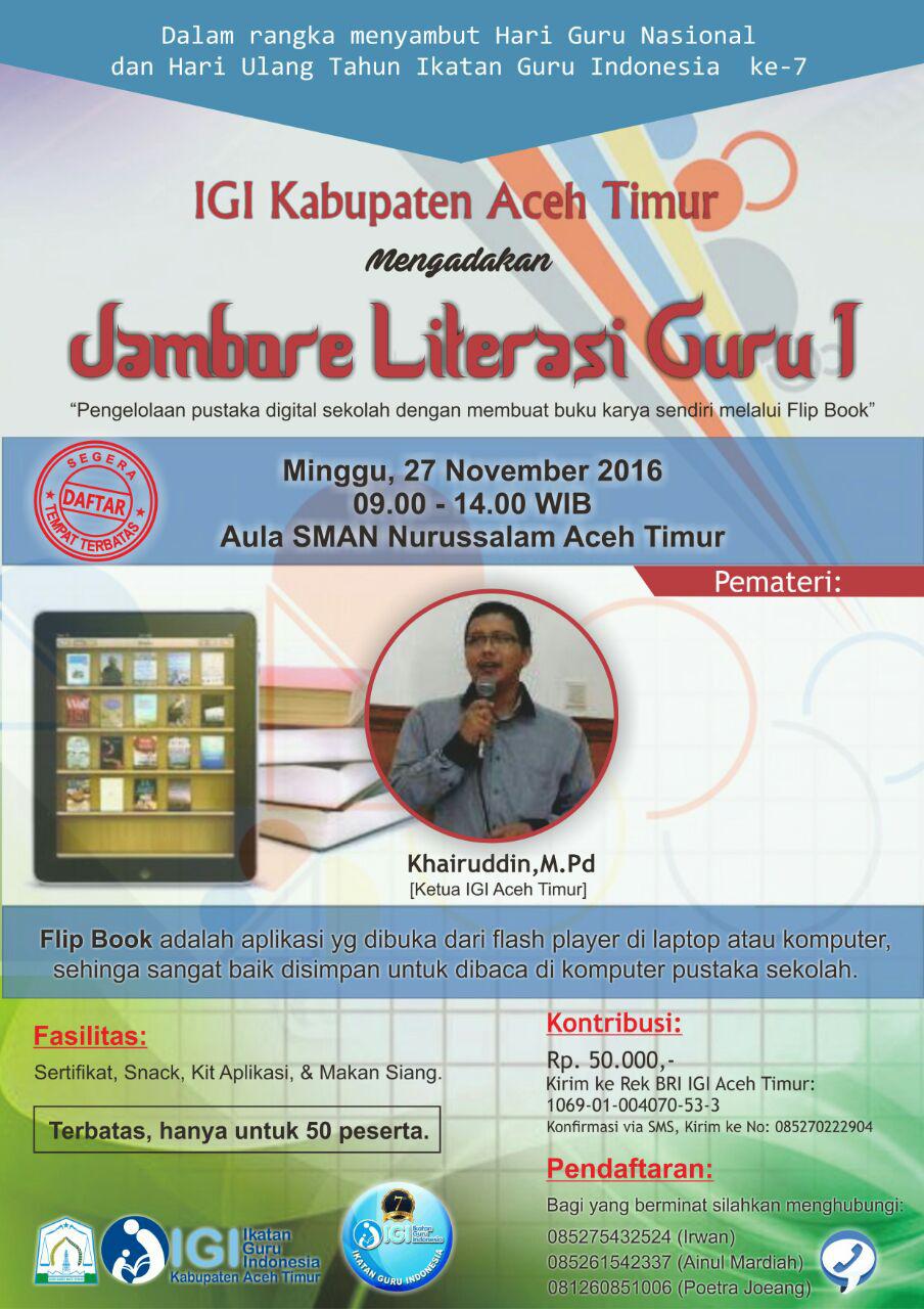 IGI Kab. Aceh Timur Gelar JAMBORE LITERASI 1