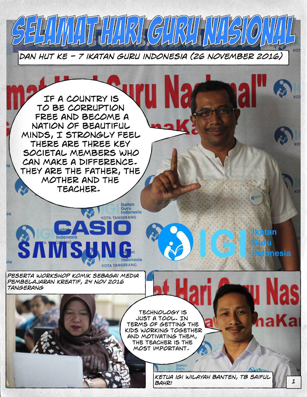 Komik: SELAMAT HARI GURU NASIONAL "Guru Mulia Karena Karya"