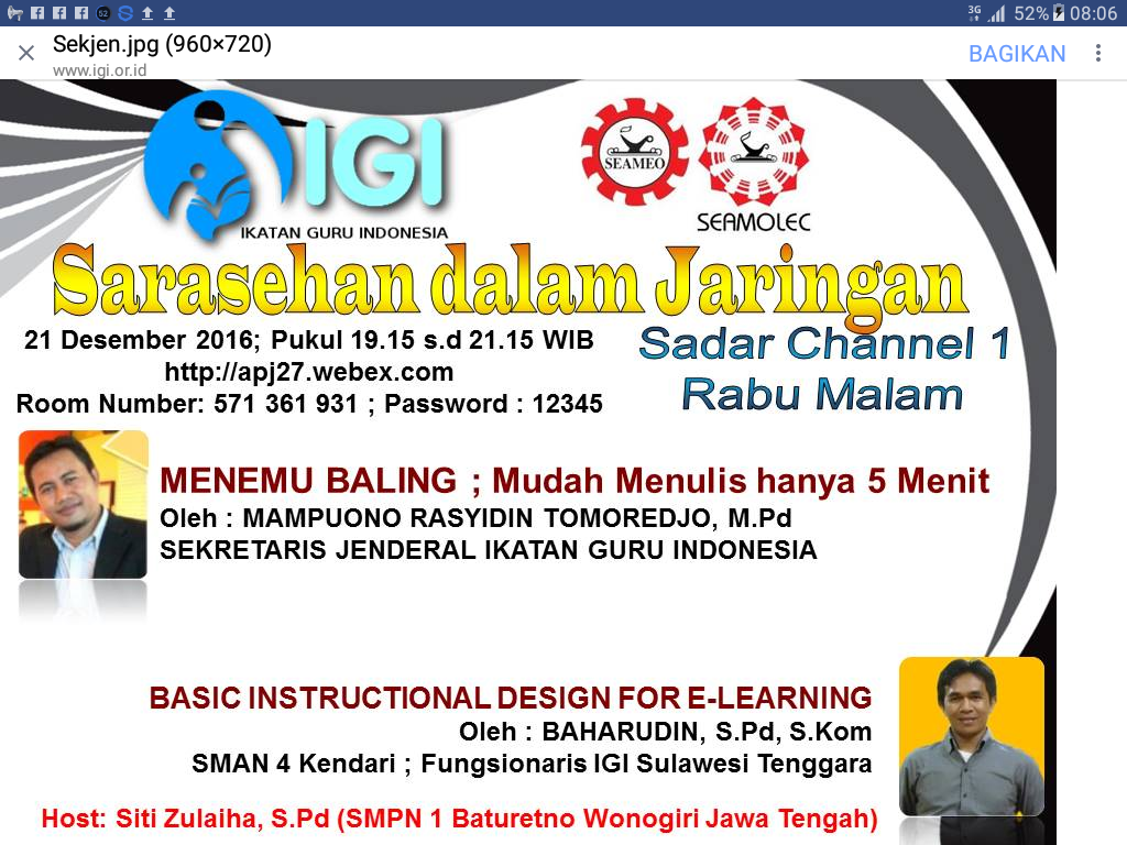 HANYA LATIHAN 5 MENIT, KITA BISA MENJADI PENULIS EXPERT (LAPORAN SADAR CHANNEL 1 SEAMOLEC-IGI)