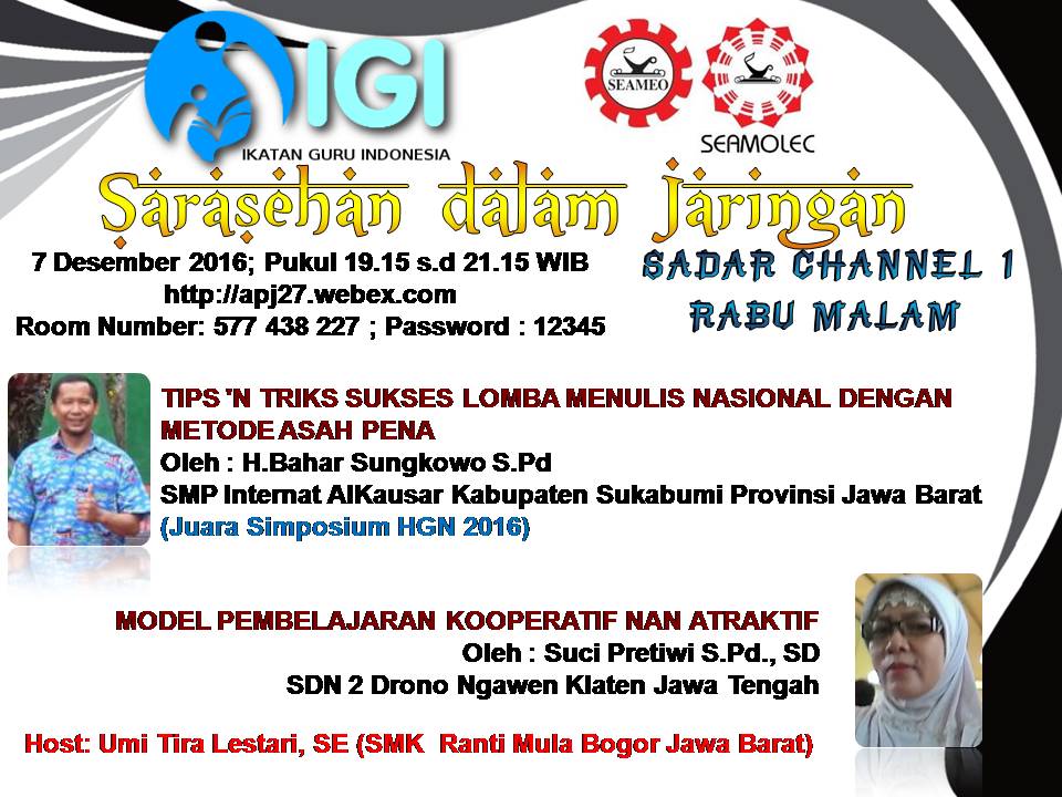 Pak Bahar Berbagi "Tips dan Trik Sukses Lomba Menulis Nasional"