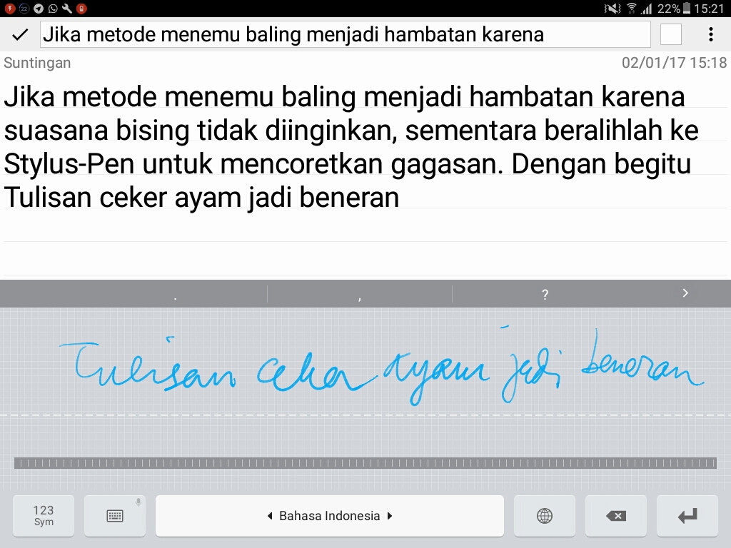 SERI SAGUSATAB IGI: TULISAN CEKER AYAM JADI BENERAN