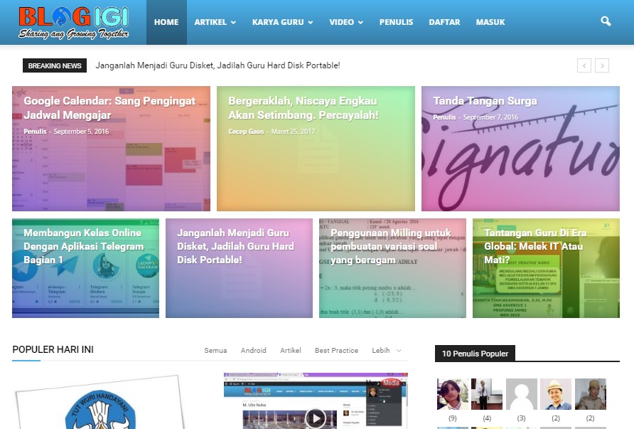 Menjadi Penulis di BLOG IGI, Blognya Guru Indonesia