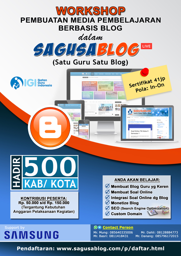 SAGUSABLOG LIVE DI 500 KABUPATEN KOTA DI INDONESIA