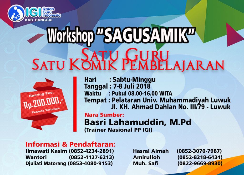 IGI gelar Pelatihan Guru di 13 Kabupaten/Kota Prov. Sulawesi Tengah