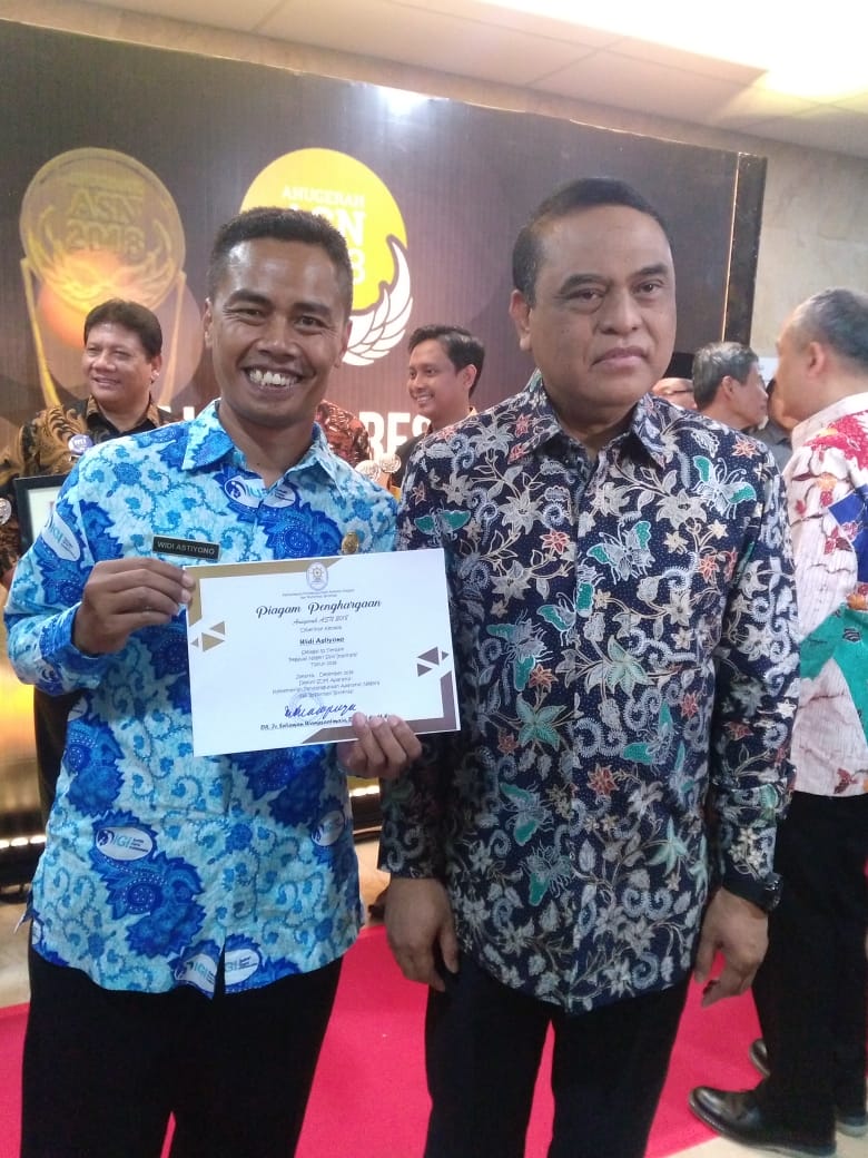 Kang Widi, Wasekjen PP IGI Bidang Peningkatan Mutu Pendidikan Raih Penghargaan 52 Terbaik PNS Inspiratif 2018