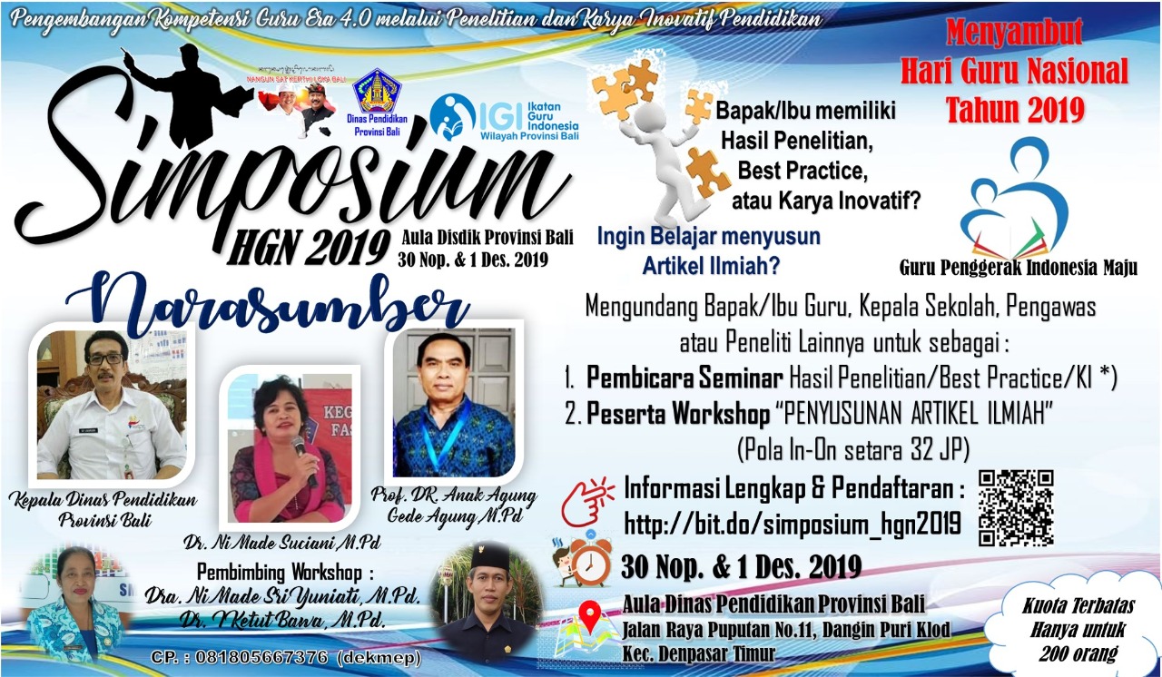 HGN 2019, IGI Bali Akan Gelar Simposium