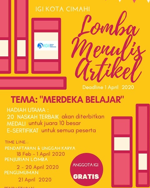 Yuk Ikuti Lomba Menulis Artikel Bersama IGI Kota Cimahi