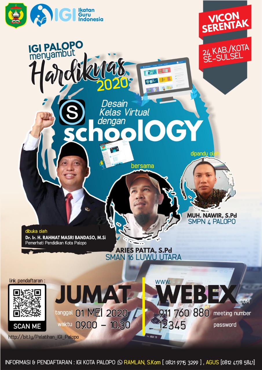 IGI Palopo Sambut Hardiknas 2020 Adakan Vicon "Desain Kelas Virtual Dengan SchoolOGY"