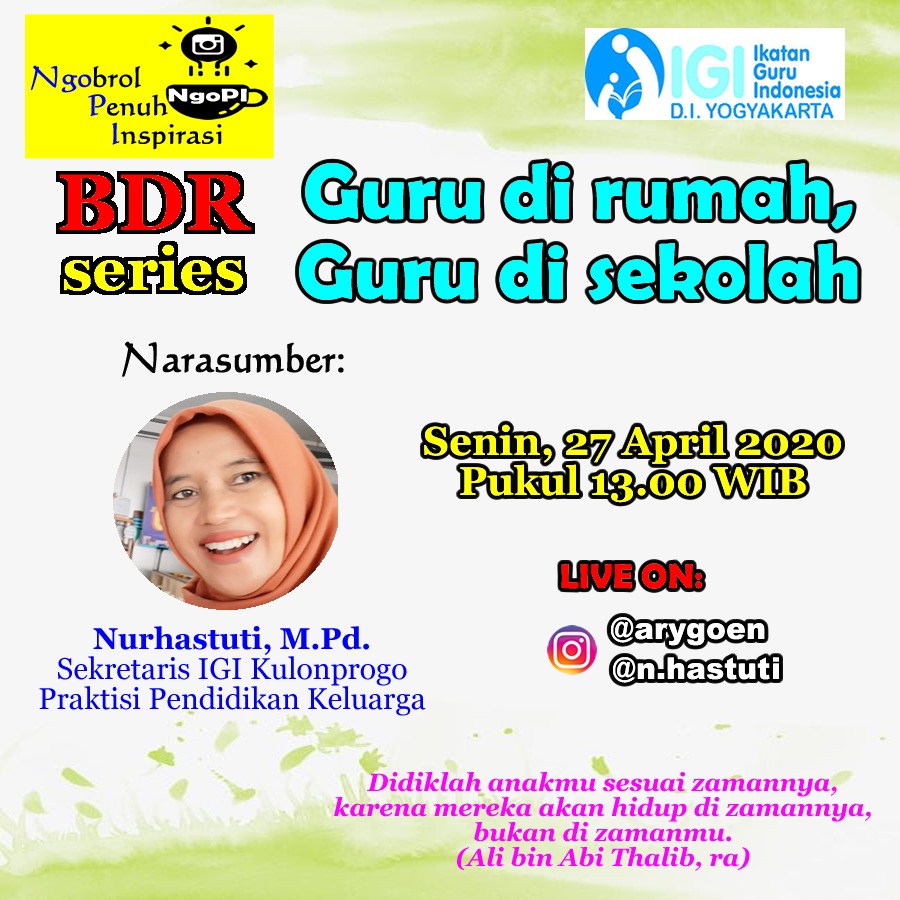 Ngopi BDR Series Bareng IGI Jogja; "Guru Di Rumah Guru Di Sekolah"