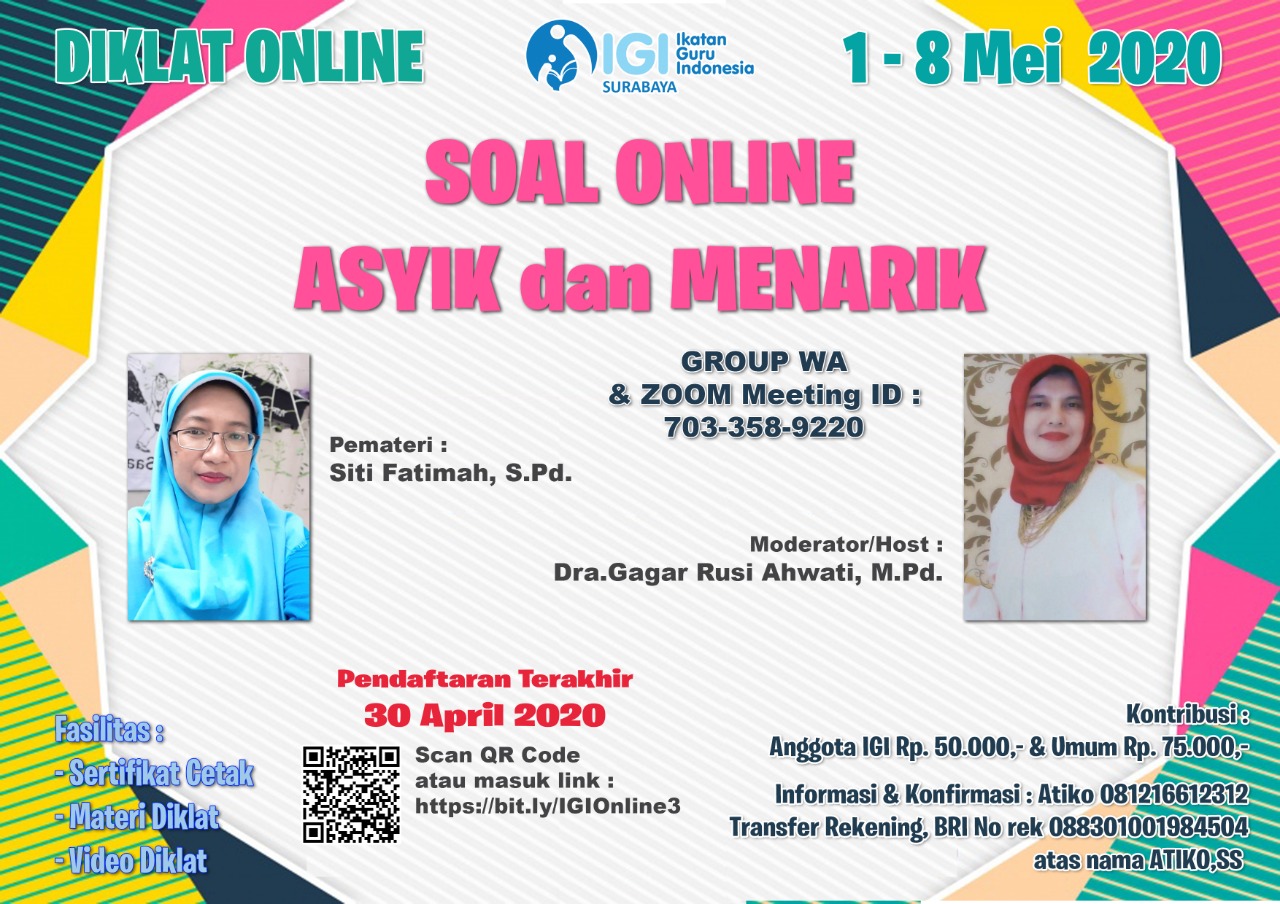 IGI Surabaya Selenggarakan Diklat Online Membuat Soal Online Asyik dan Menarik