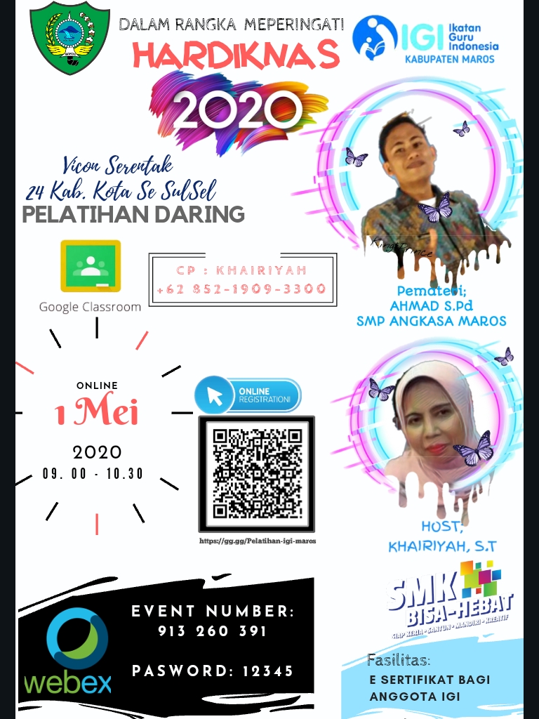 Hardiknas 2020, IGI Maros Ikut Sukseskan Pelatihan Online Serentak di 24 Kab./Kota Sulsel