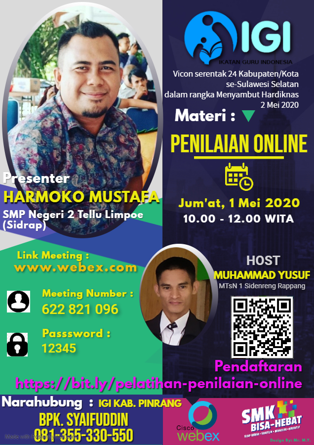 IGI Pinrang Meriahkan Hardiknas 2020 dengan Menggelar Vicon Penilaian Online