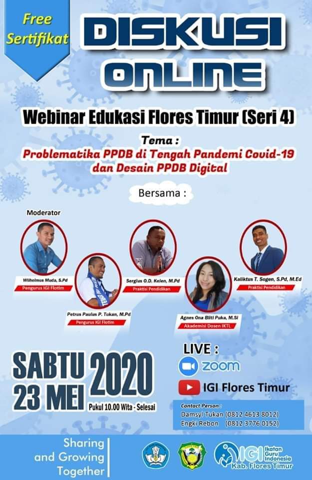 Webinar Edukasi IGI Flores Timur Seri 4: "Problematika PPDB Dan Cara Membuat PPDB Digital"