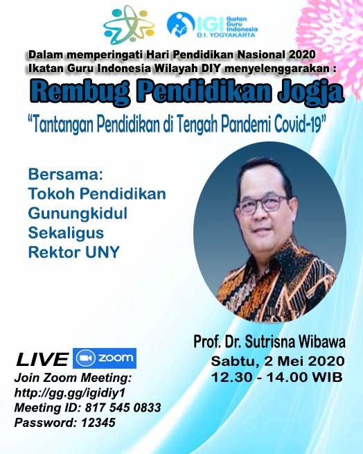 Peringati Hardiknas 2020 IGI Jogja Adakan Rembuk Nasional Pendidikan Jogja