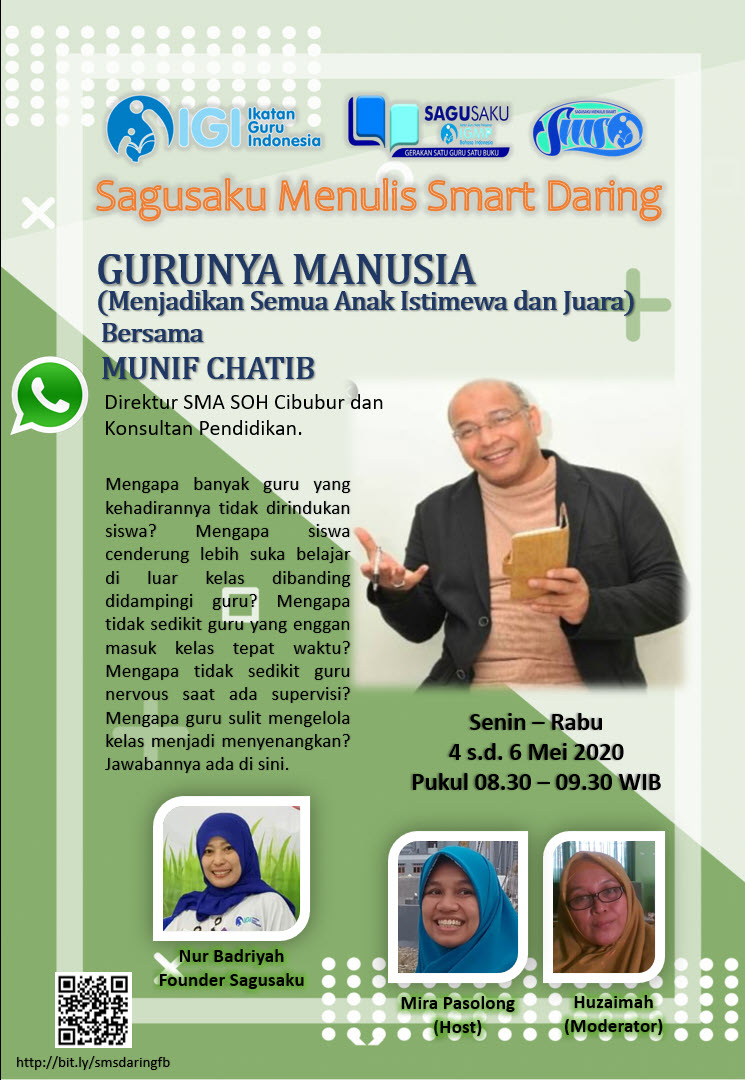 Sagusaku Menulis Smart Daring ; Bersama Munif Chatib " Gurunya Manusia"