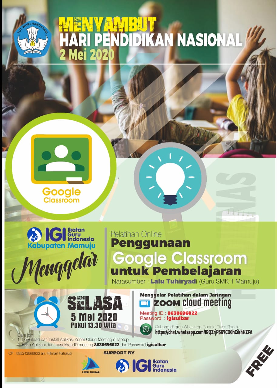 IGI Mamuju; Penggunaan Google Classroom Untuk Pembelajaran