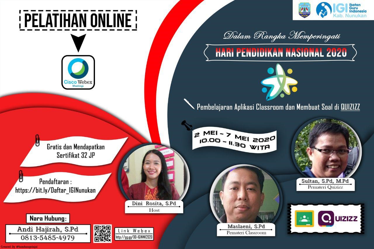 IGI Nunukan; Pembelajaran Aplikasi Google Classroom dan Membuat Soal Di Quizizz