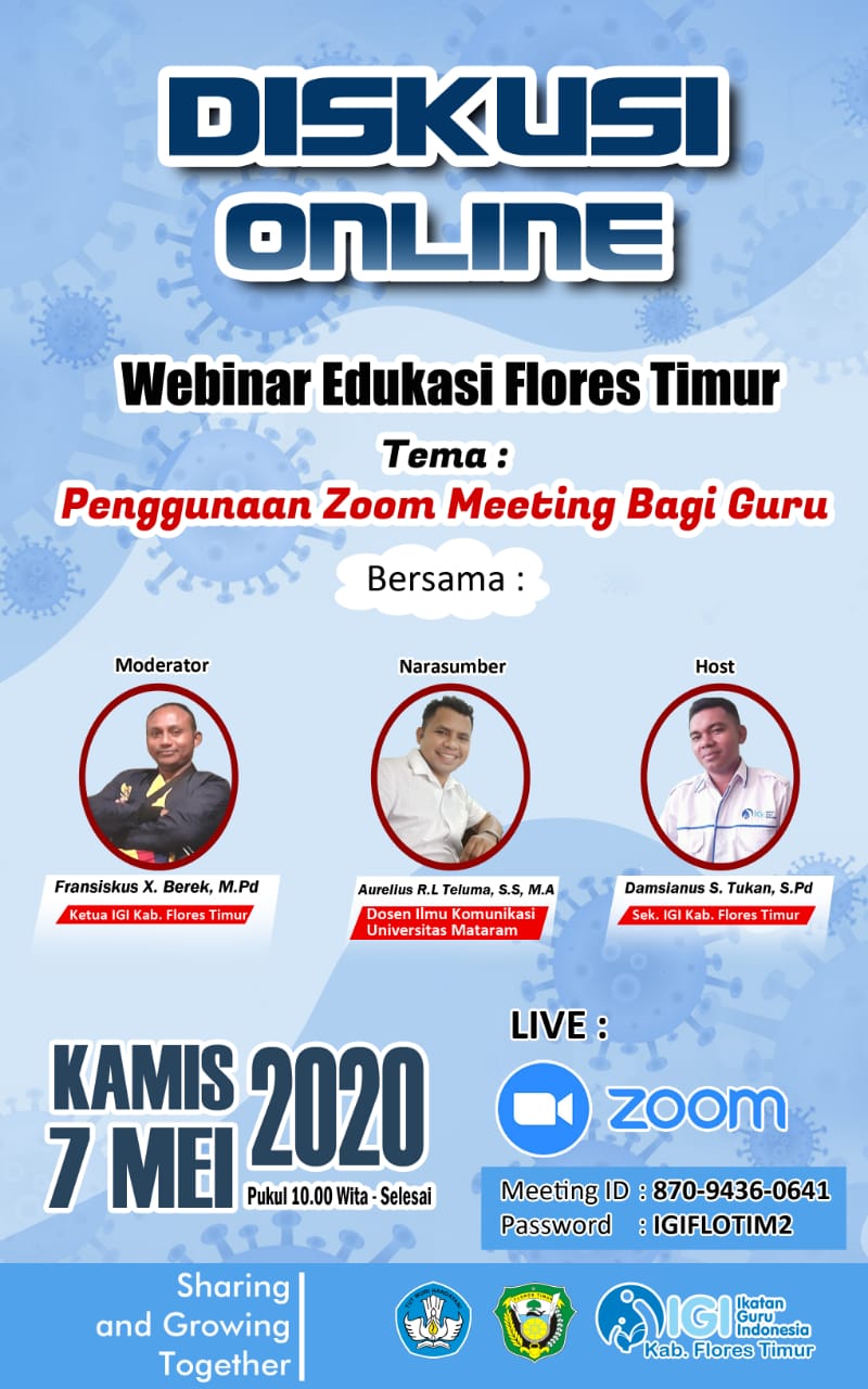 Diskusi Online IGI Flores Timur; "Penggunaan Zoom Meeting Bagi Guru"