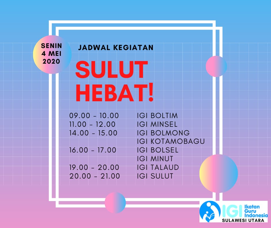 Hardiknas 2020, IGI Wil. Sulut Gelar Vicon Di 6 Titik 6 Waktu