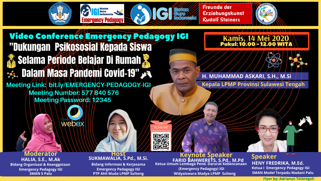 Vicon Emergency Pedagogy IGI: "Perlukan Dukungan Psikososial Siswa Disaat Belajar Dirumah Sekarang?"