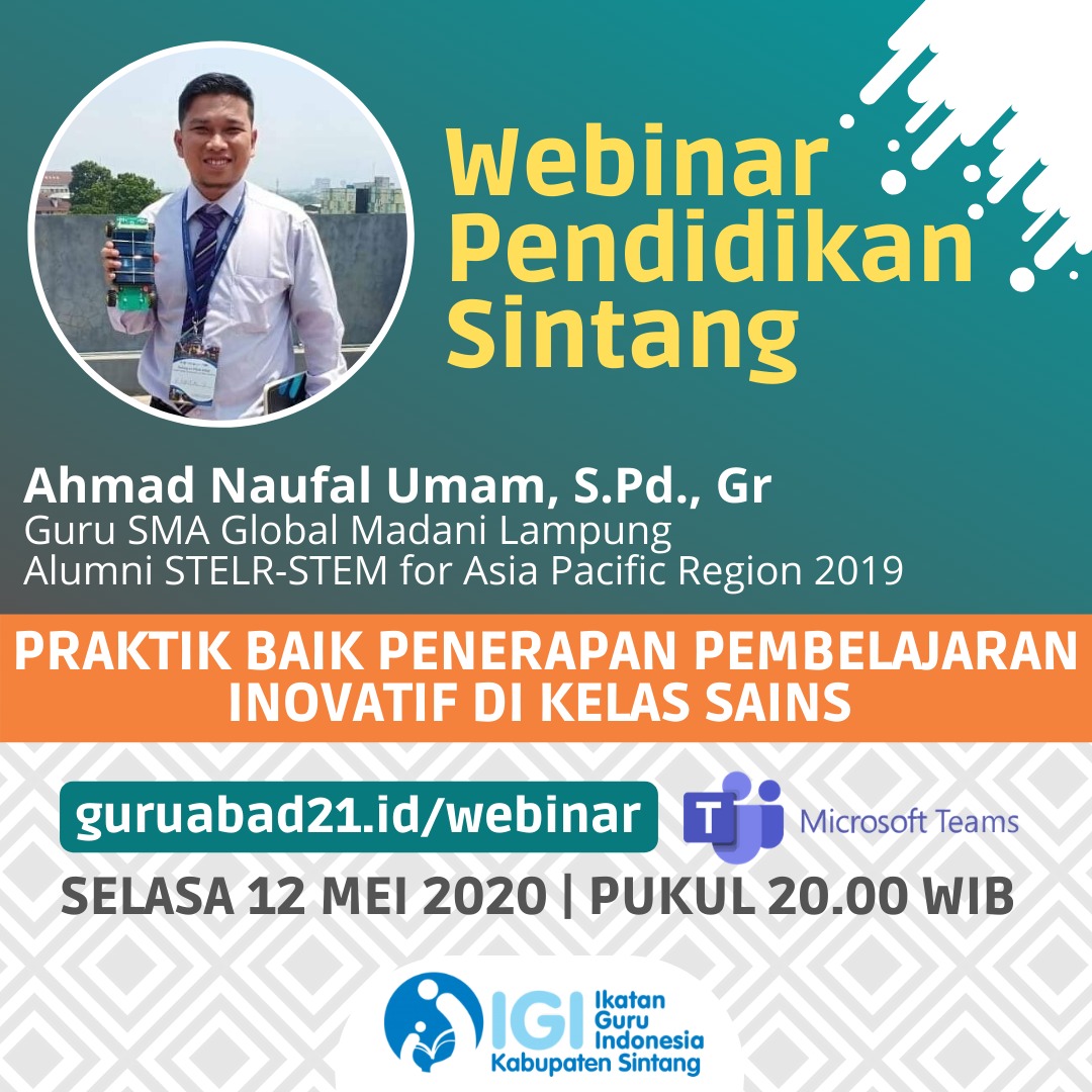 Webinar Pendidikan IGI Sintang: "Praktik Baik Penerapan Pembelajaran Inovatif Di Kelas Sains"