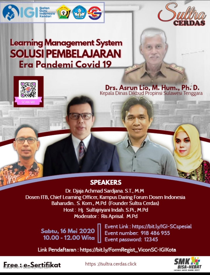 IGI Kendari &amp; Sultra Cerdas : â€œSolusi Pembelajaran Online dimasa Pandemic Covid-19â€
