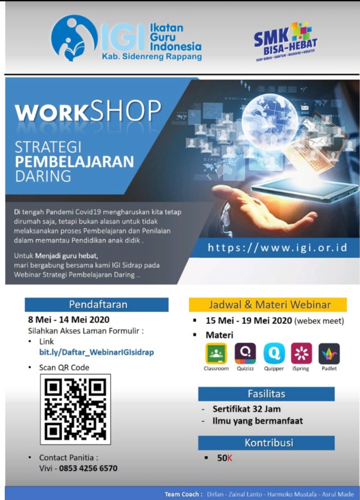 IGI Sidrap Buat Pelatihan "Strategi Pembelajaran Daring" Dengan Ajarkan 6 Aplikasi Sekaligus