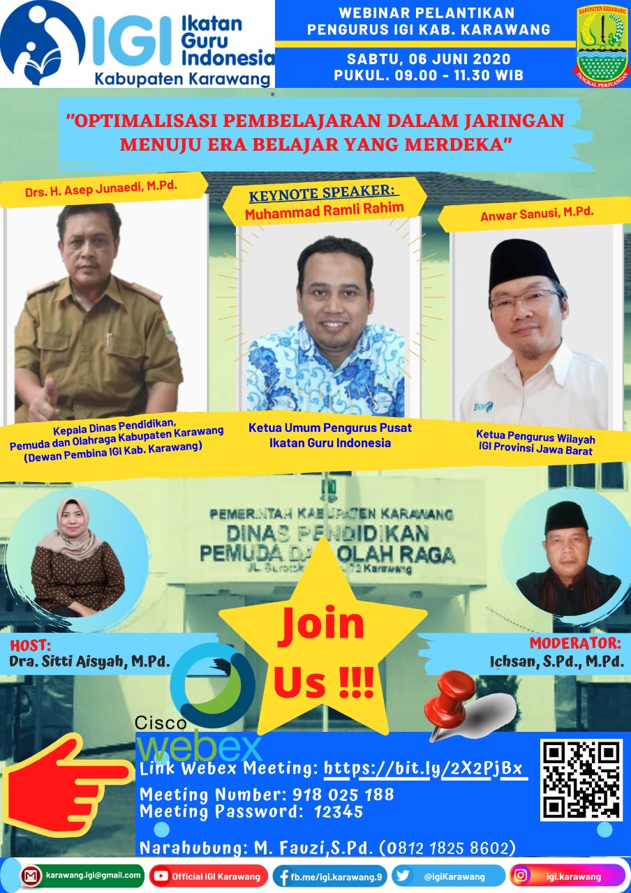 IGI Karawang; Seminar "Optimalisasi Belajar Daring Menuju Era Merdeka Dalam Belajar"