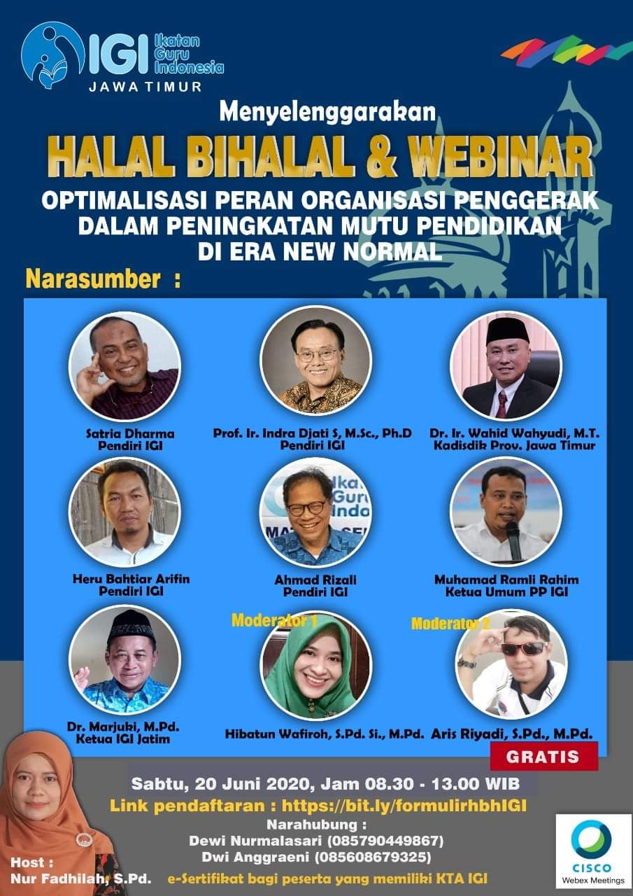 Halal Bihalal &amp; Webinar "Optimalisasi Peran Organisasi Penggerak Dalam Peningkatan Mutu Pendidikan Di Era New Normal"