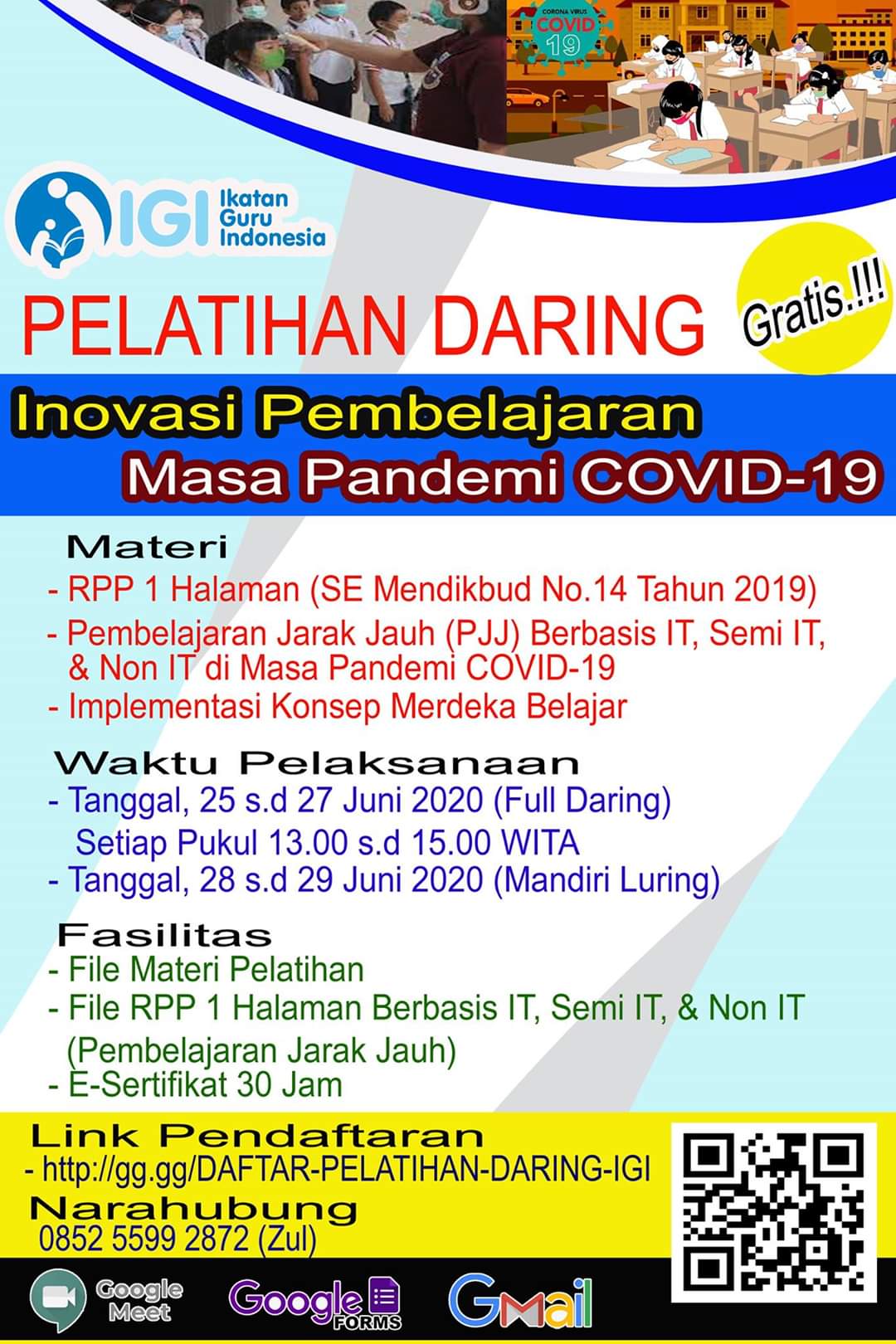 IGI Wakatobi; Pelatihan Daring Inovasi Pembelajaran Dimasa Pandemi COVID-19 "Banyak Jalan Menuju Roma"