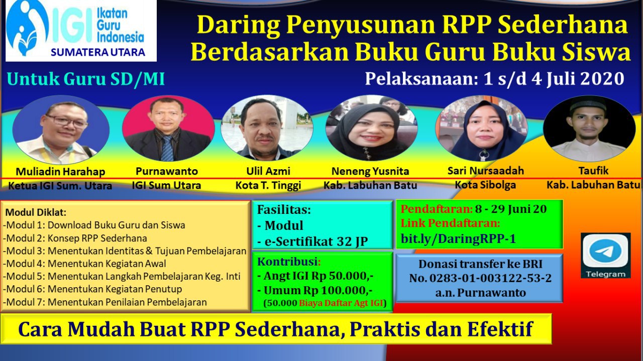 IGI Sumut; Workshop Daring Penyusunan RPP Sederhana Bagi Guru SD