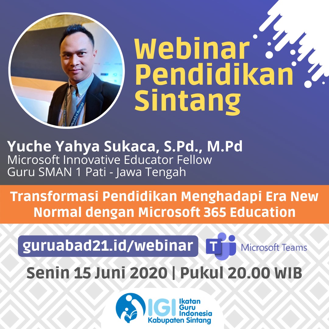 Webinar IGI Sintang, Bahas Microsoft 365 Education