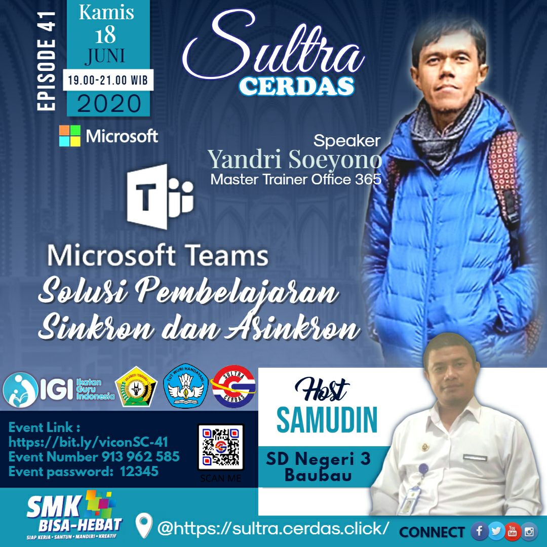 Vicon SULTRA CERDAS Ep. 41; Microsoft Teams, Solusi Pembelajaran Sinkron dan Asinkron