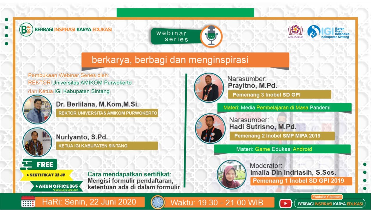 Webinar Series BBM IGI Sintang: "Game Edukasi Android"