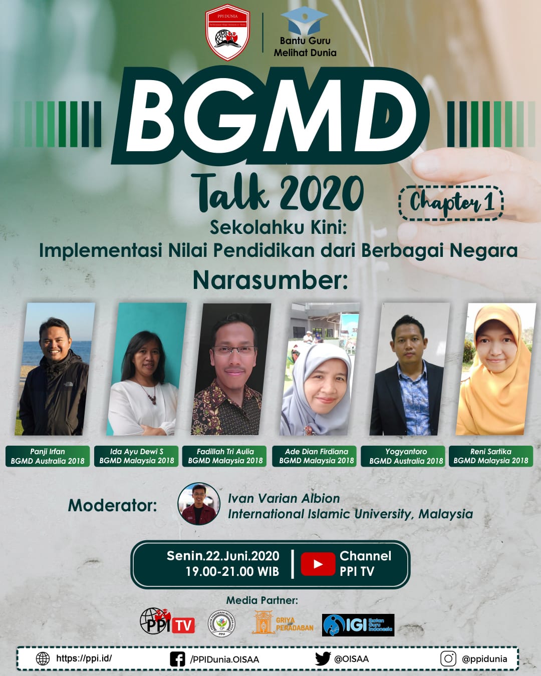 Bantu Guru Melihat Dunia (BGMD) Online; "Sekolahku Kini: Implementasi Nilai Pendidikan Dari Berbagai Negara"