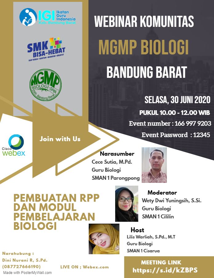 Webinar MGMP Biologi KBB: "Membuat RPP dan Modul Pembelajaran Biologi"