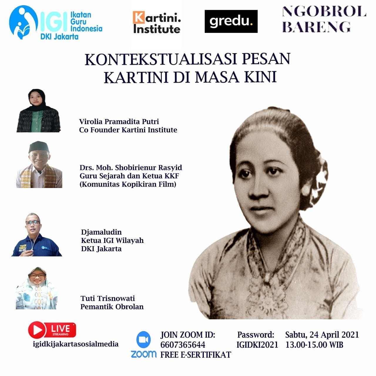Ngobrol Bareng IGI DKI; Kontekstualisasi Pesan Kartini di Masa Kini