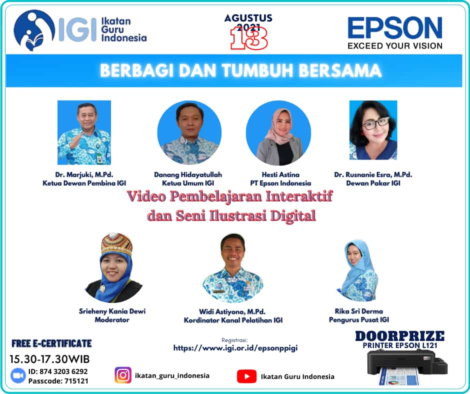 Peluncuran Seri Webinar IGI-EPSON 34 Provinsi "BERBAGI DAN TUMBUH BERSAMA"