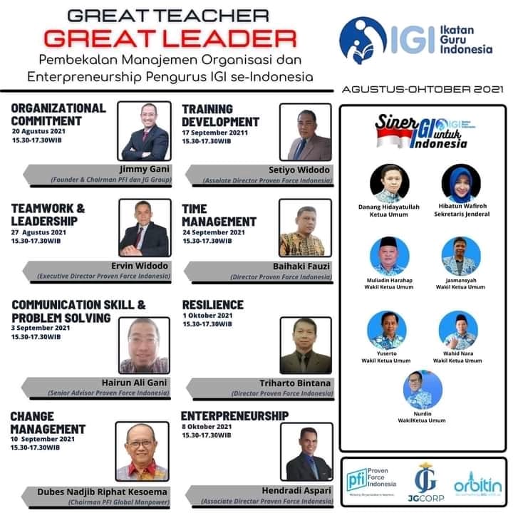 Pembekalan Manajemen Organisasi dan Enterpreneurship Pengurus IGI se-IndonesiaÂ 