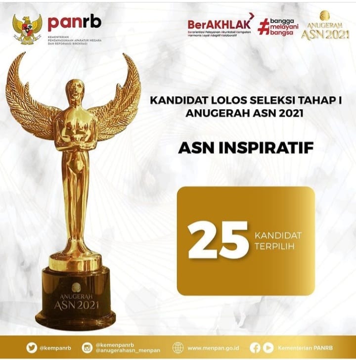 Koordinator Pusat Kanal Pelatihan IGI, Founder Sagusavi masuk TOP 25 ASN Inspiratif Anugerah ASN Kemenpan RB 2021