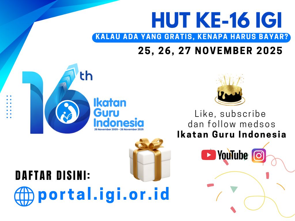 Pendaftaran Anggota IGI Gratis dalam Rangka HUT ke-16 IGI Tahun 2025